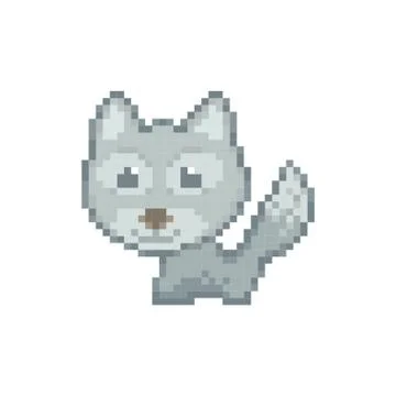 Pixel art cat Stock Illustration