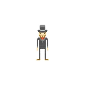 Pixel art character Stock Illustration