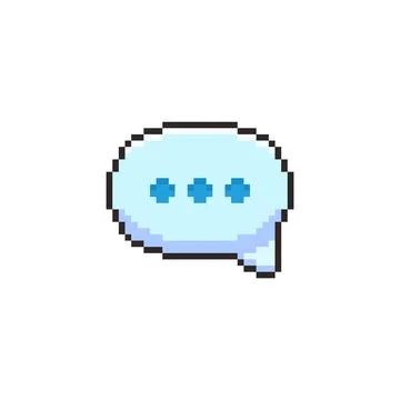 Pixel art Chat Bubble game asset design Stock Illustration