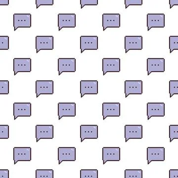 Pixel art chat bubbles pattern for communication background Stock Illustration