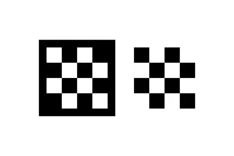 Pixel Art Checkered Patterns. Vector icon. Stock Illustration