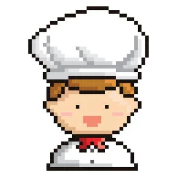 Pixel art chef Stock Illustration