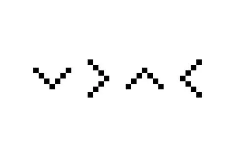 Pixel Art Chevron. Arrow. Vector icon. Illustrazione stock