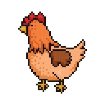 Pixel art chicken Stock Illustration