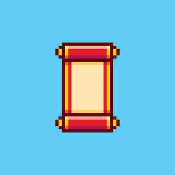 Pixel art Chinese Scroll game asset design Stock Illustration