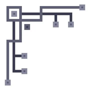 Pixel art circuit corner technology connecting lines Stock-Illustration