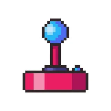 Pixel art Classic Arcade Joystick game asset design Stock Illustration
