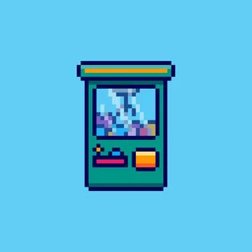 Pixel art Claw Machine game asset design Stock Illustration