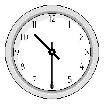 Pixel Art Clock at Half Past Ten - Vector Illustration Stock-Illustration