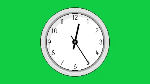 Pixel Art Clock Time Lapse from 12 to 1 OClock. One Hour Progress on Green Stock Footage 317552135