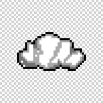 Pixel art cloud and smoke graphic illustration Illustrazione stock