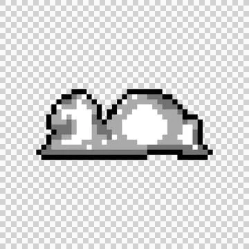 Pixel art cloud and smoke graphic clipart Illustrazione stock