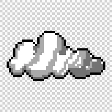 Pixel art cloud and smoke graphic design Illustrazione stock