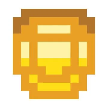 Pixel art coin Illustrazione stock