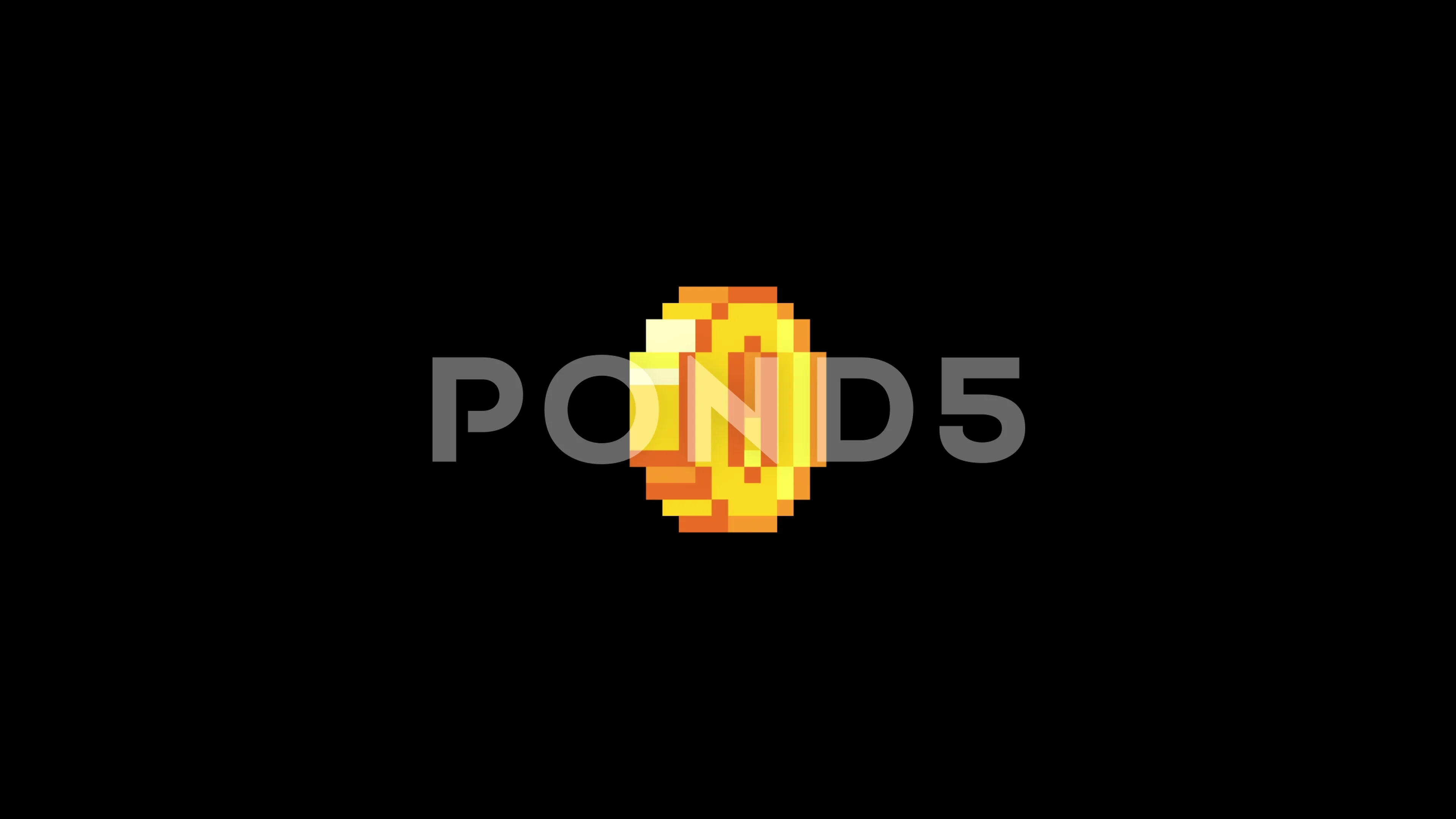 Pixel art coin spinning - retro videogame 8bit - explose at the end - black