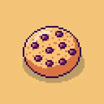 Pixel art Cookie game asset design Stock Illustration