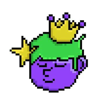 Pixel art creative king design isolated Stock Illustration