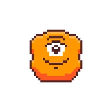 Pixel art Cyclops Monster game asset design 스톡 일러스트