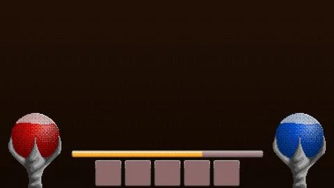 Pixel art dark fantasy interface with health and mana bars Ilustração Stock