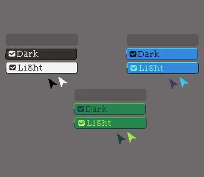 Pixel art of Dark Light UI Illustrazione stock