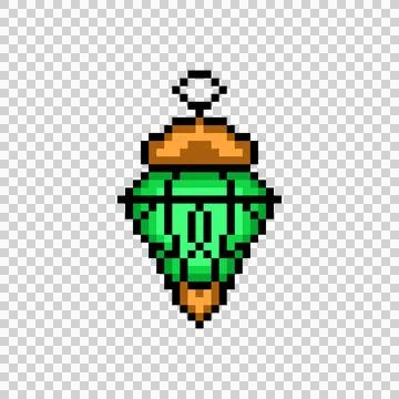 Pixel art decorative lantern object graphic design Stock Illustration