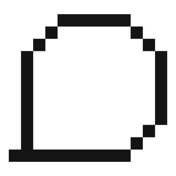 Pixel art depicting rounded corner border element Stock Illustration