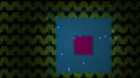Pixel art design with blue and green patterns. Stock Footage 335538807