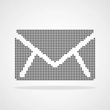 Pixel art design of a Envelope icon. Vector illustration. Ilustração Stock
