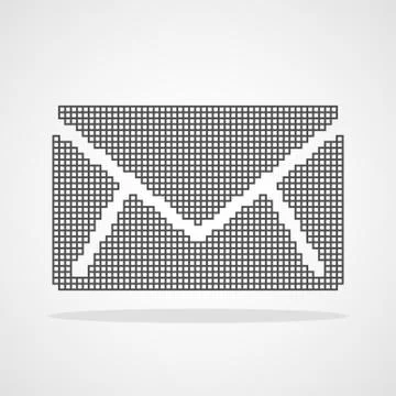 Pixel art design of a Envelope icon. Vector illustration. Ilustração Stock