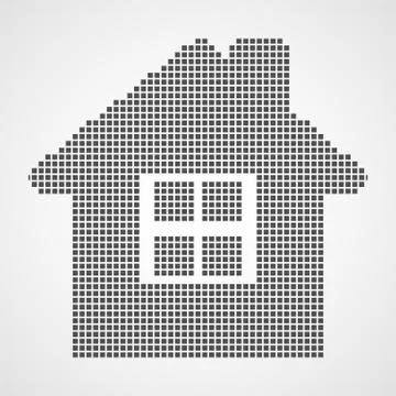 Pixel art design of a House icon. Vector illustration Stock Illustration