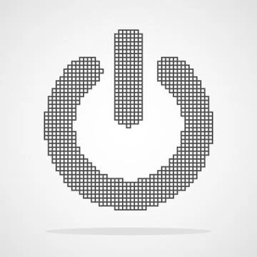 Pixel art design of Power button. Vector illustration. Ilustración de archivo