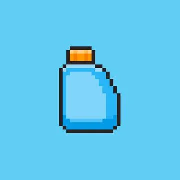 Pixel art Detergent Bottle game asset design Stock Illustration