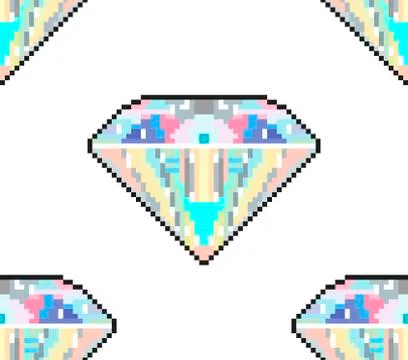 Pixel art diamond gem pattern 库存插图