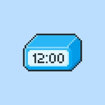 Pixel art Digital Clock game asset design Illustrazione stock