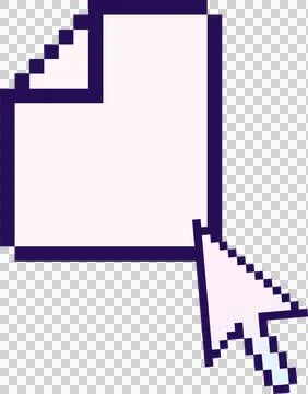 Pixel-art document icon is floating on transparent background, with folded イラスト素材