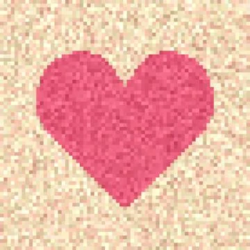 Pixel art dot heart Stock Illustration