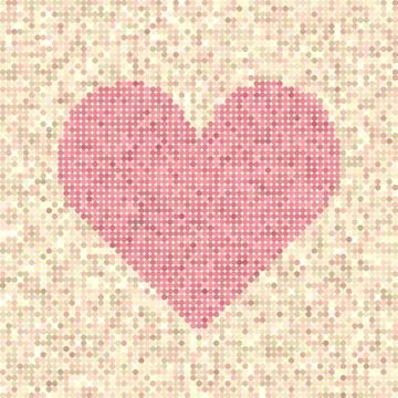 Pixel art dot heart Stock Illustration