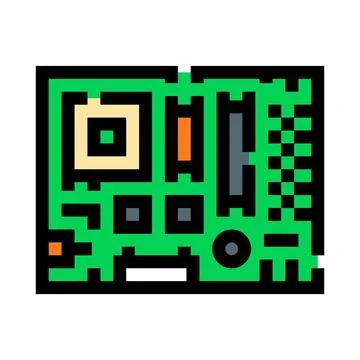 Pixel art drawing circuit board for modern technology イラスト素材