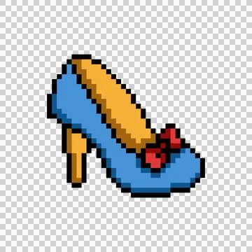 Pixel art drawing high heels design clipart Ilustração Stock