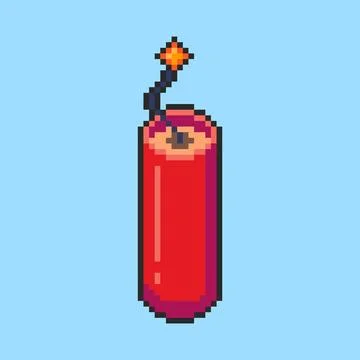 Pixel art Dynamite Stick game asset design Stock Illustration