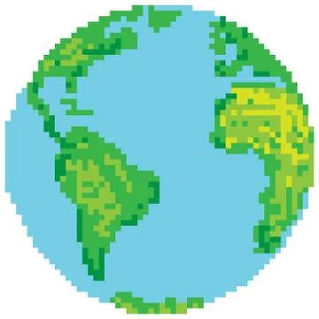 Pixel art earth Stock Illustration