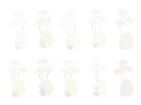 Pixel art Easter egg and flower pattern seamless background. This dithered .. Illustrazione stock