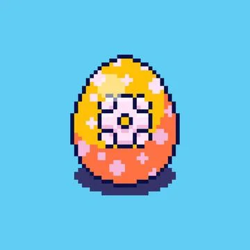 Pixel art Easter Egg game asset design Stock Illustration