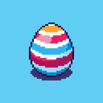Pixel art Easter Egg game asset design Stock Illustration