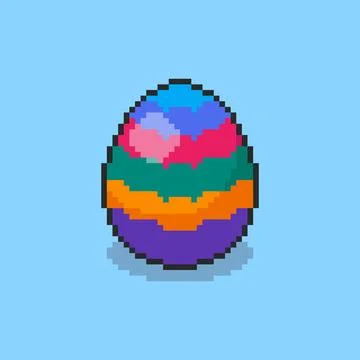 Pixel art Easter Egg game asset design Stock Illustration