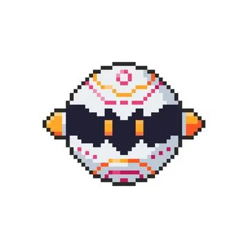 Pixel art Egg Robot Character game asset design Stock Illustration