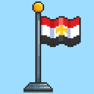 Pixel art Egypt Flag game asset design Stock Illustration