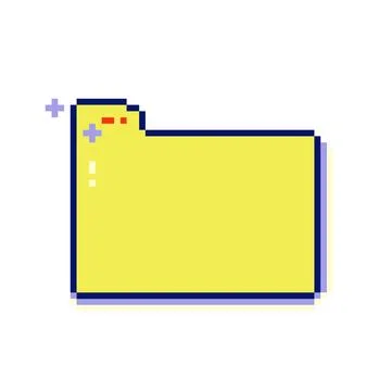 Pixel art eight bit folder icon. Stock Illustration