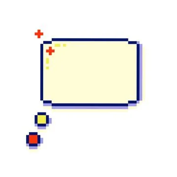 Pixel art eight bit speech bubble icon. Stock Illustration