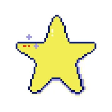 Pixel art eight bit start shape icon. Illustrazione stock